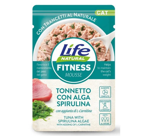 Life Cat Natural Fitness Mousse Tonnetto Con Alga Spirulina Adulto 70 G