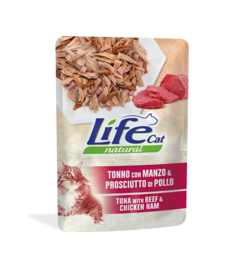 Life Cat Natural Tonno Manzo E Prosciutto 70 G