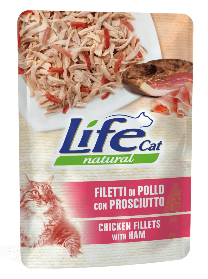 Life Umido Gatto Natural Pollo Prosciutto 70gr