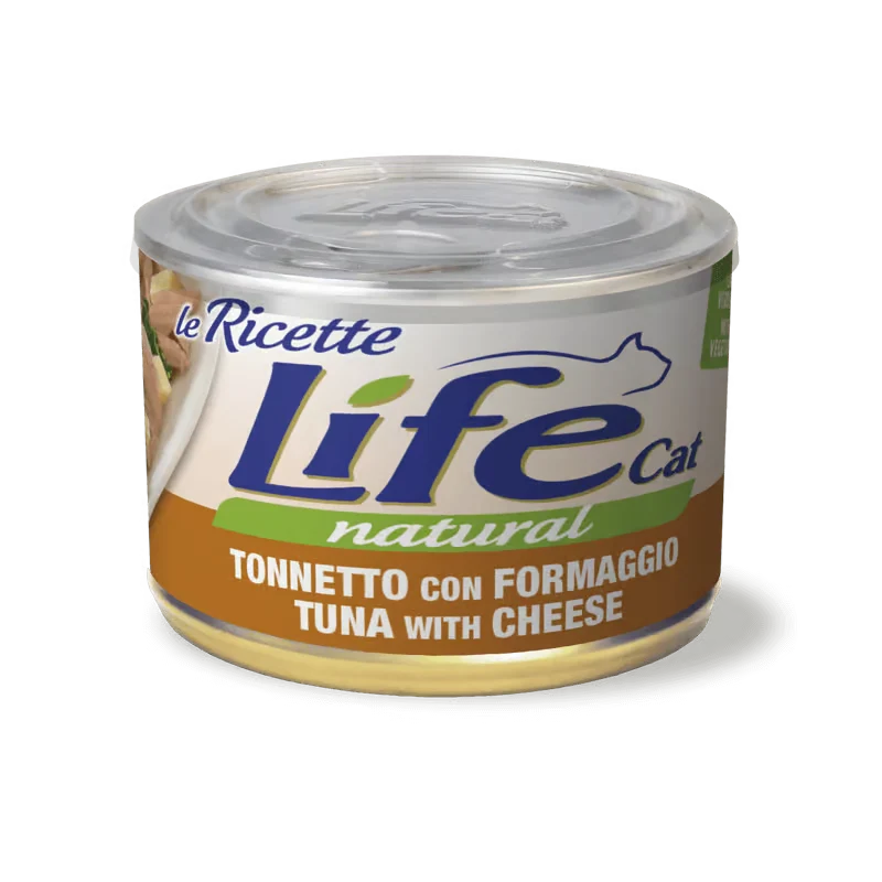 Life Umido Gatto Le Ricette Natural Tonno Formaggio Spinaci 150gr