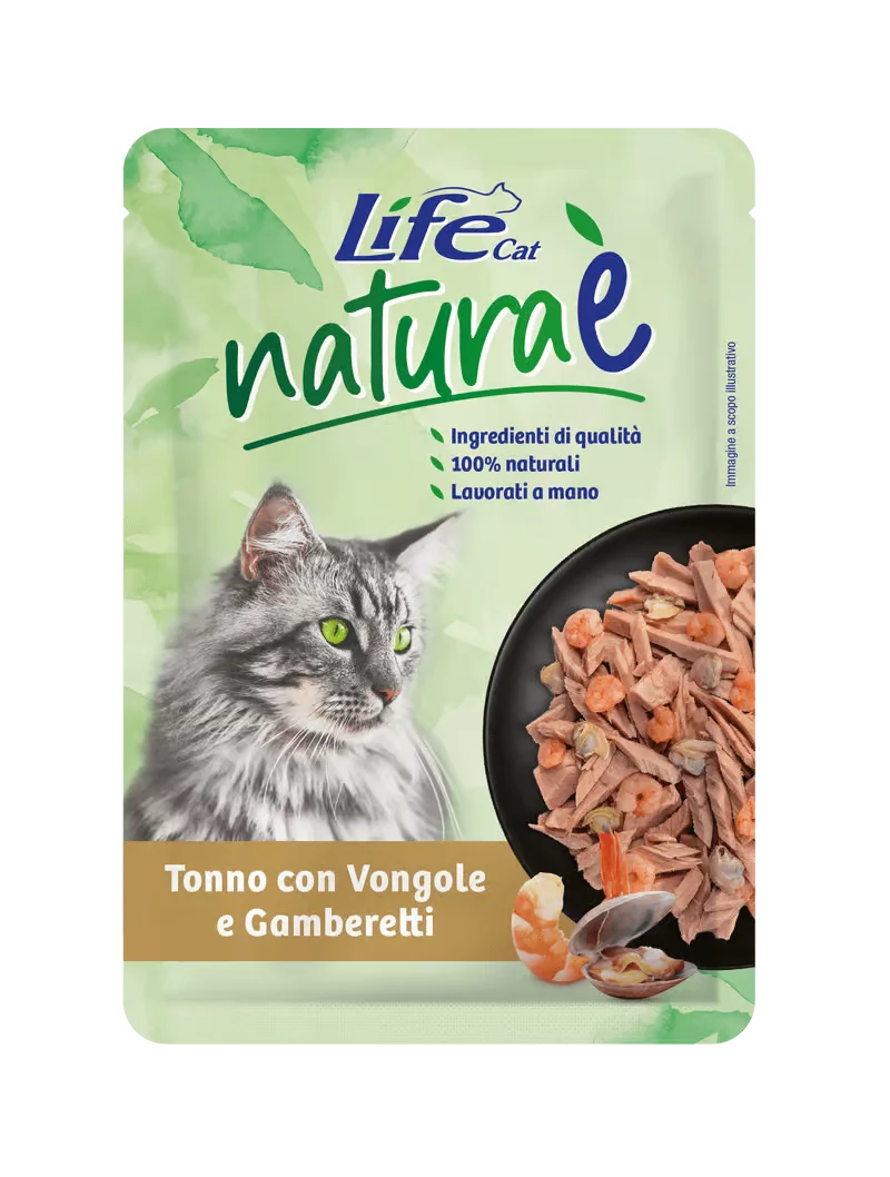 Life Umido Gatto Natural Tonno Vongole Gamberetti 70gr