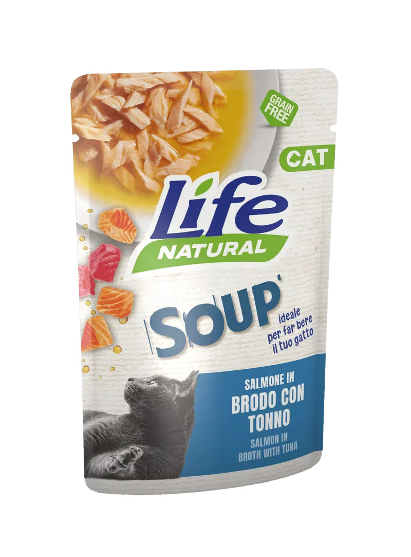 Life Umido Gatto Soup Salmone in Brodo con Tonno 60gr