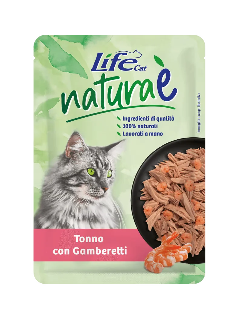 Life Umido Gatto Natural Tonno Gamberetti 70gr