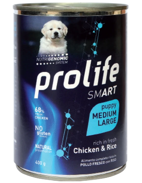 6x400g Prolife Smart Puppy Chicken & Rice - Cuccioli Taglia Media Grande