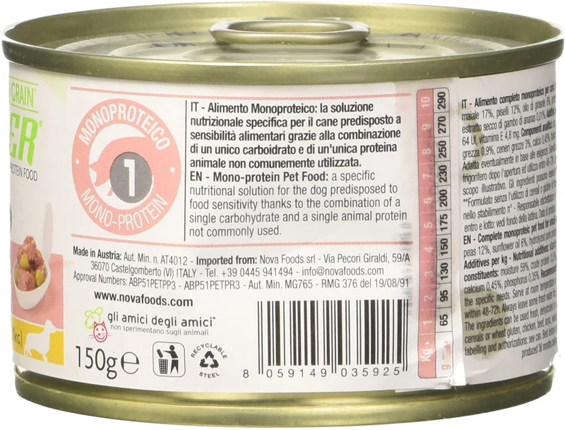 Natural Trainer Dog Sensitive No Gluten Small And Toy Adult Con Maiale 150 G (0,15 Kg)