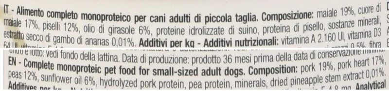 Natural Trainer Dog Sensitive No Gluten Small And Toy Adult Con Maiale 150 G (0,15 Kg)