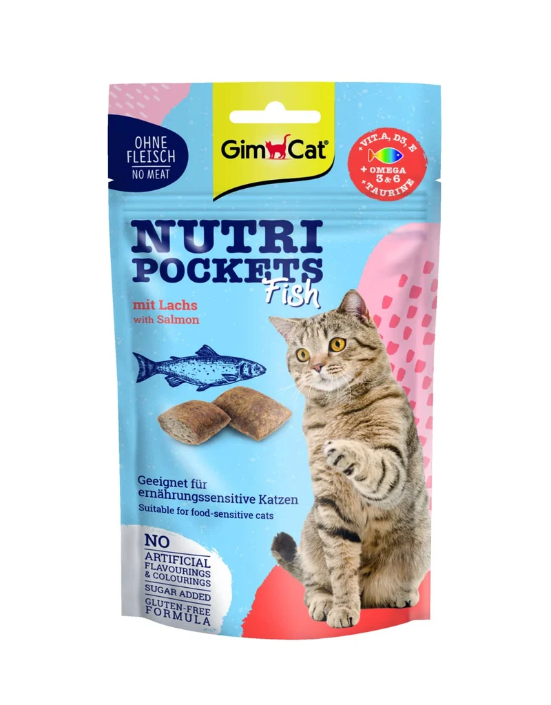 Gimcat Nutri Pockets Fish Con Salmone Gatto 60 G