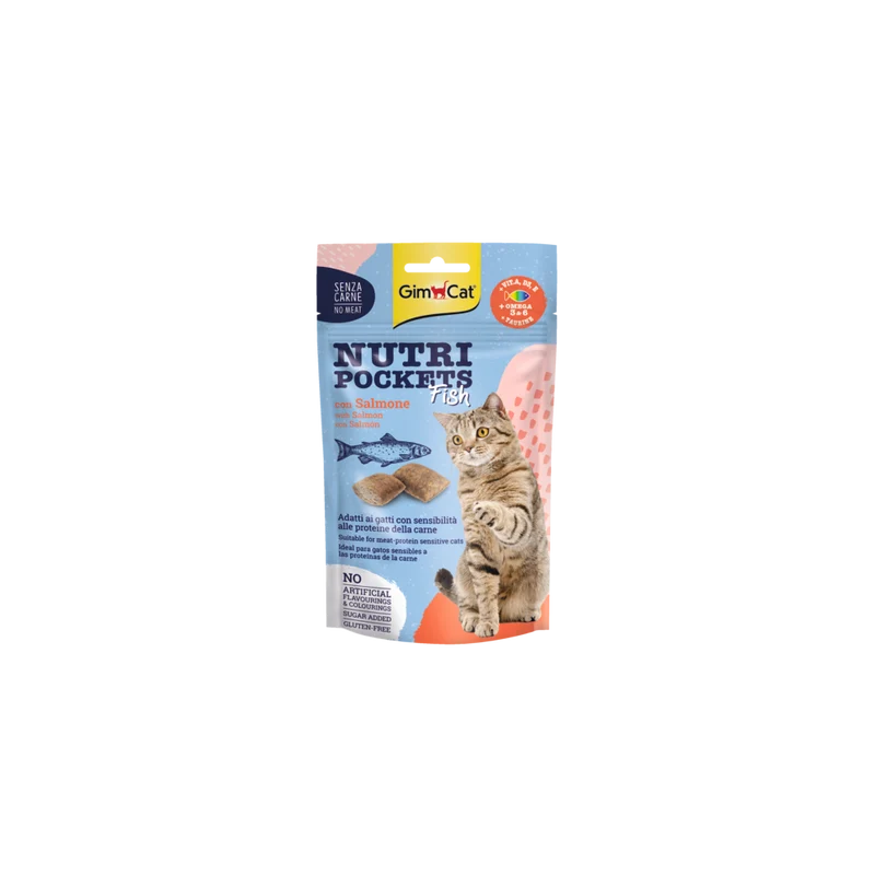 Gimcat Nutri Pockets Fish Con Salmone Gatto 60 G