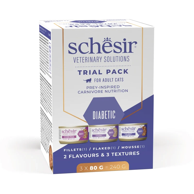 Schesir Veterinary Solution Diabetic Trial Pack Gatto 240 G