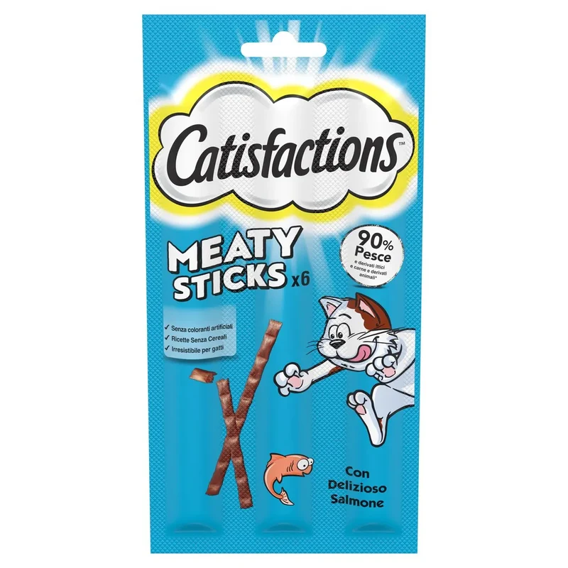 Catisfactions Meaty Sticks Salmone 6x5g - Snack Gatto