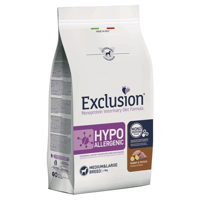 EXCLUSION Cane Hypoallergenic Medium&Large Breed Coniglio e Patate Adult 2Kg