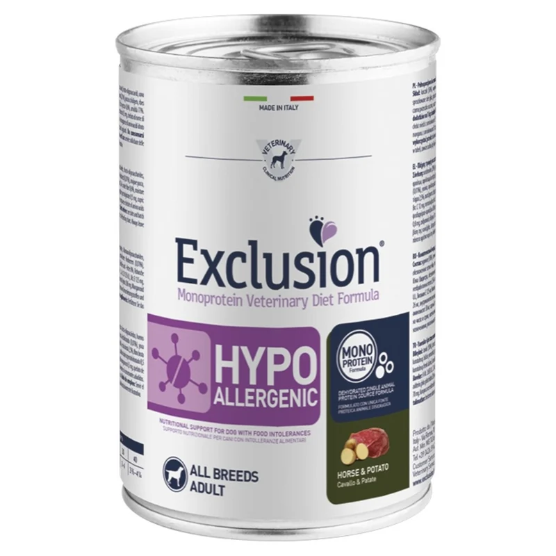 EXCLUSION Cane Hypoallergenic Cavallo e Patate 24pzX400gr