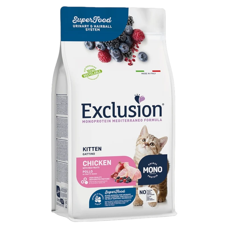 EXCLUSION Gatto Mediterraneo Kitten Pollo 1,5Kg