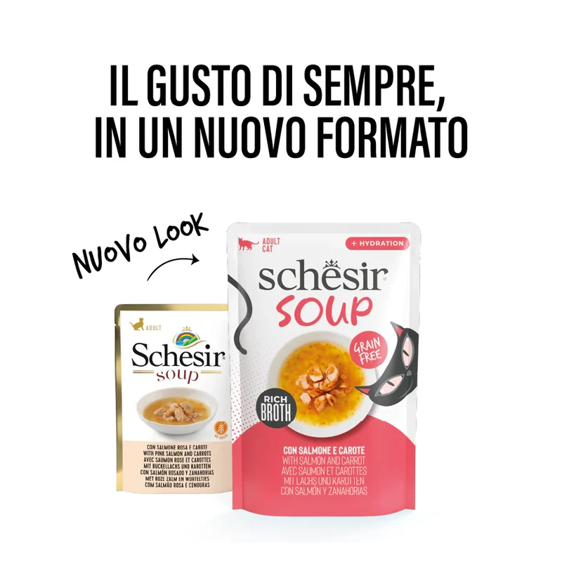 Schesir Gatto Soup con Salmone e Carote 40gr