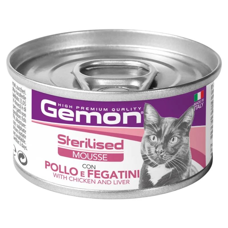 GEMON Gatto Sterilised Mousse con Pollo e Fegatini 85gr