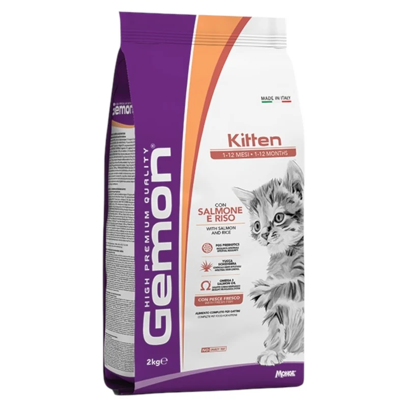 GEMON Gatto Kitten con Salmone & Riso 2Kg