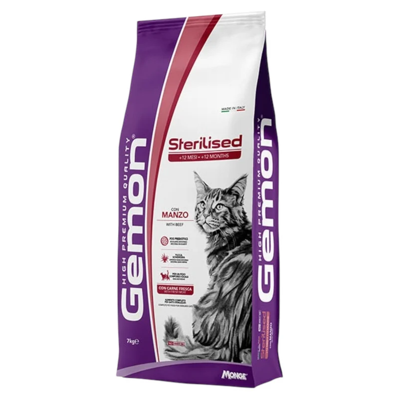 GEMON Gatto Sterilised con Manzo 7Kg