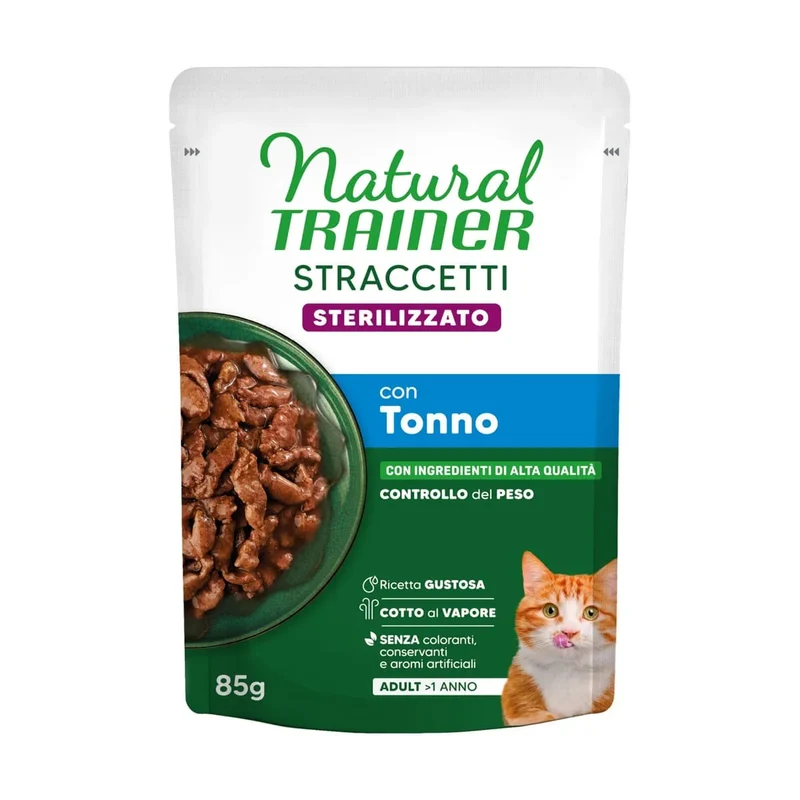 Natural Trainer Straccetti Sterilised Tonno 85g - Gatto Adulto