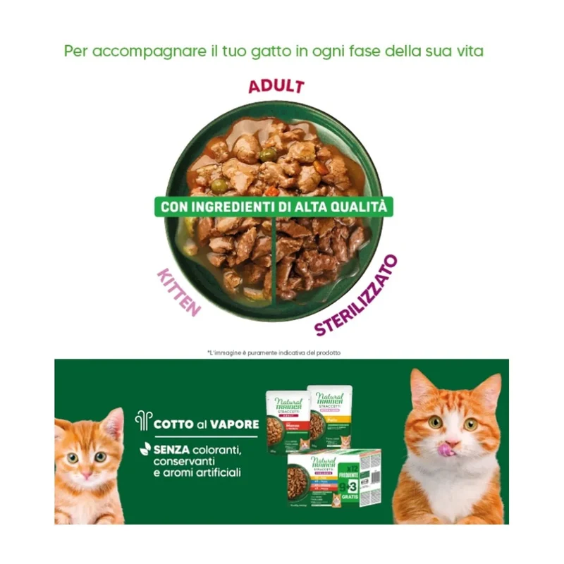 Natural Trainer Straccetti Sterilised Tonno 85g - Gatto Adulto