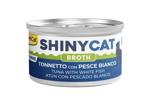 Shinycat Broth Tonnetto Pesce Bianco in Brodo di Cottura 70g