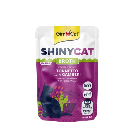 GimCat ShinyCat Tonnetto Gamberi Brodo 70g - Umido Gatto
