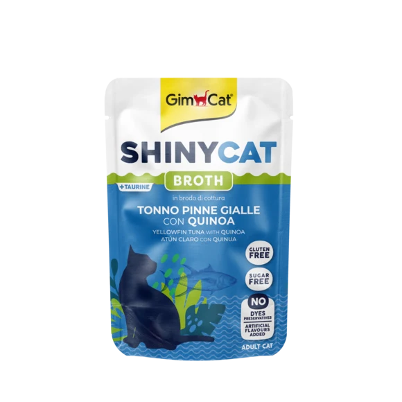 GimCat ShinyCat Tonno Pinne Gialle Quinoa Brodo 70g - Umido Gatto