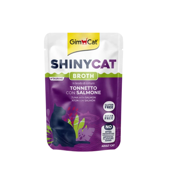 GimCat ShinyCat Tonnetto Salmone Brodo 70g - Umido Gatto