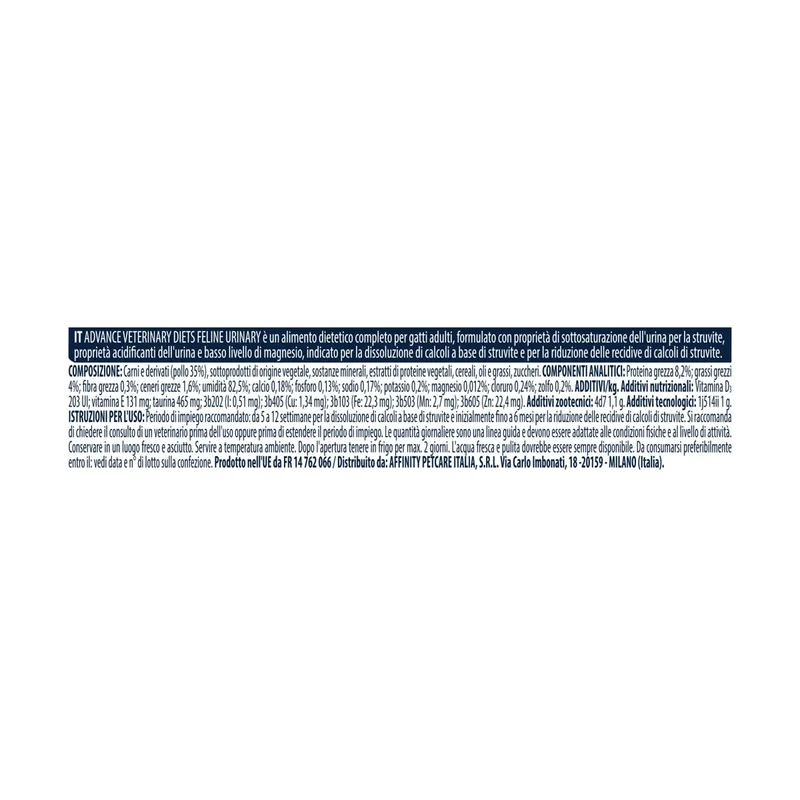 24x85g Advance Urinary Sterilized Gatto Buste - Salute Urinaria