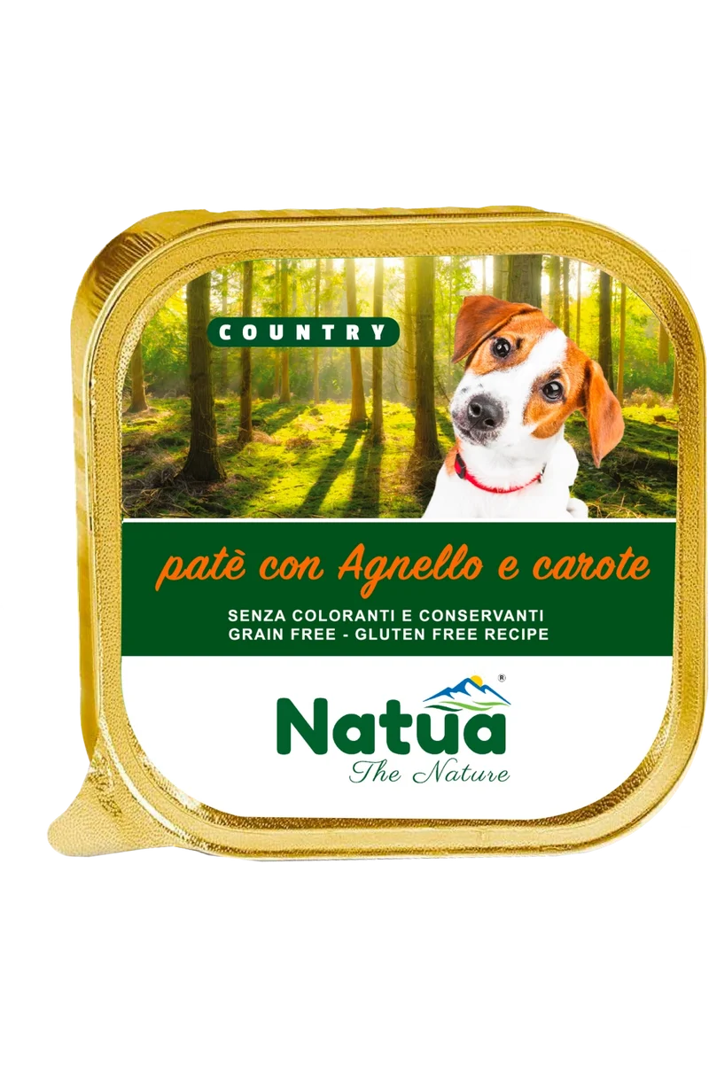 Natua dog Country Agnello Carote 100g Vaschetta
