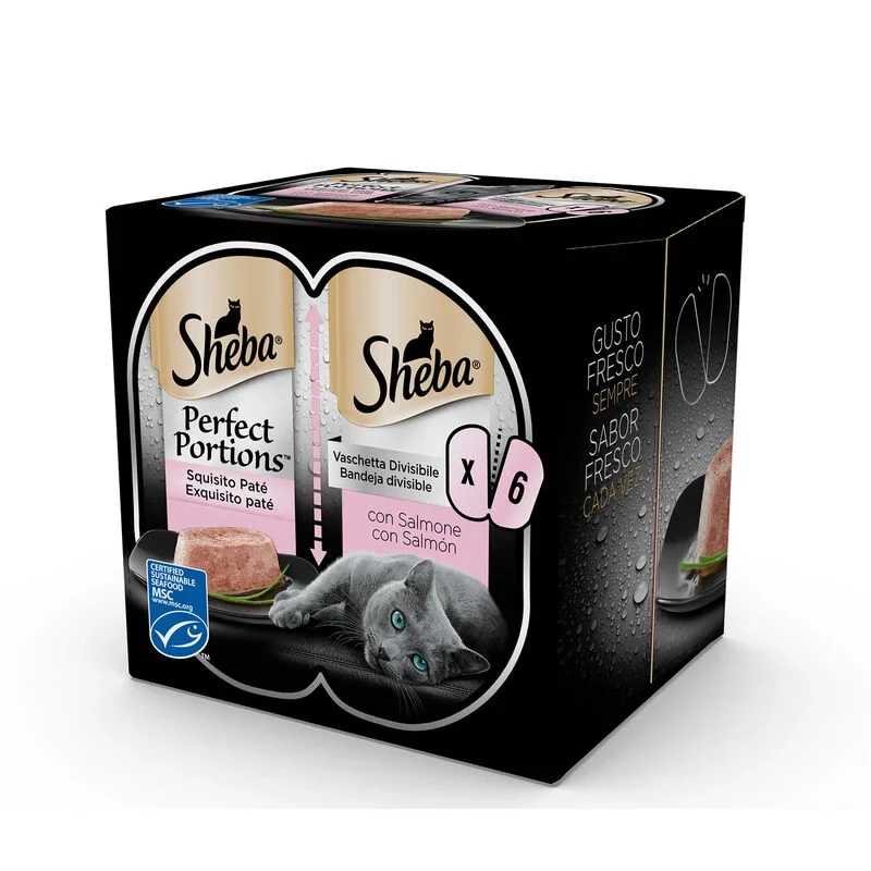 Sheba Perfect Portions Squisito Patè con Salmone 6x37,5g