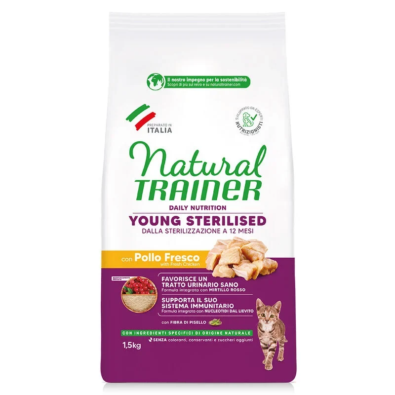 Natural Trainer Young Sterilised con Pollo 1,5kg