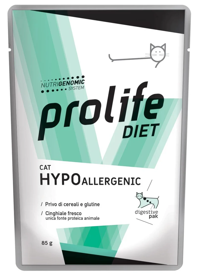 48x85g Prolife Hypoallergenic Gatto Cinghiale Umido