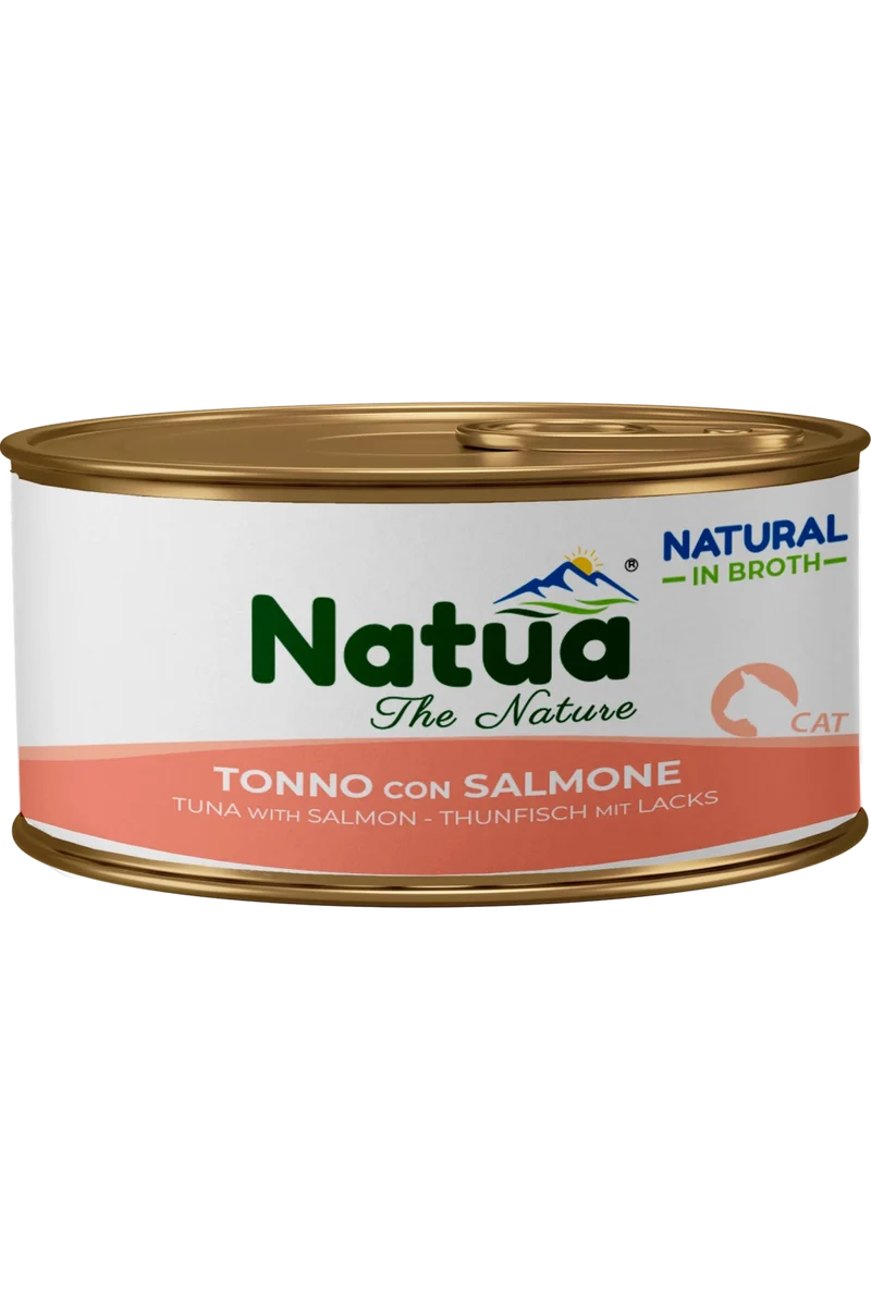 Natua Gatto Natural Tonno Salmone Broth 150g Lattina