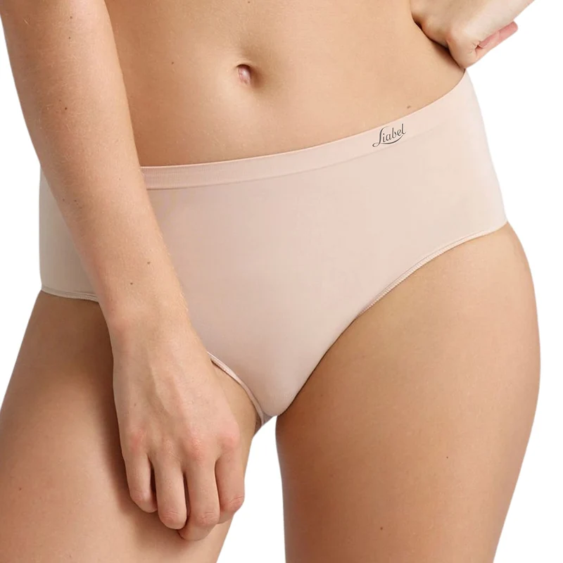 Liabel® 5 Slip Vita Alta Donna Microfibra Manopesca Ultra Morbido Mutande Donna Cotone Vita Alta (2 Nudo 2 Nere 1 Bianco, L/XL)