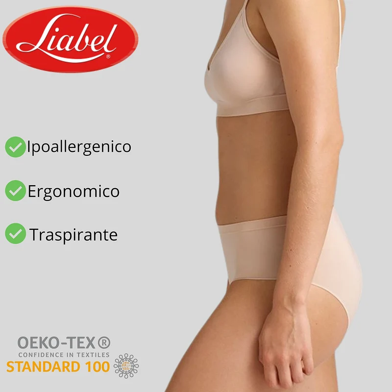 Liabel® 5 Slip Vita Alta Donna Microfibra Manopesca Ultra Morbido Mutande Donna Cotone Vita Alta (2 Nudo 2 Nere 1 Bianco, L/XL)