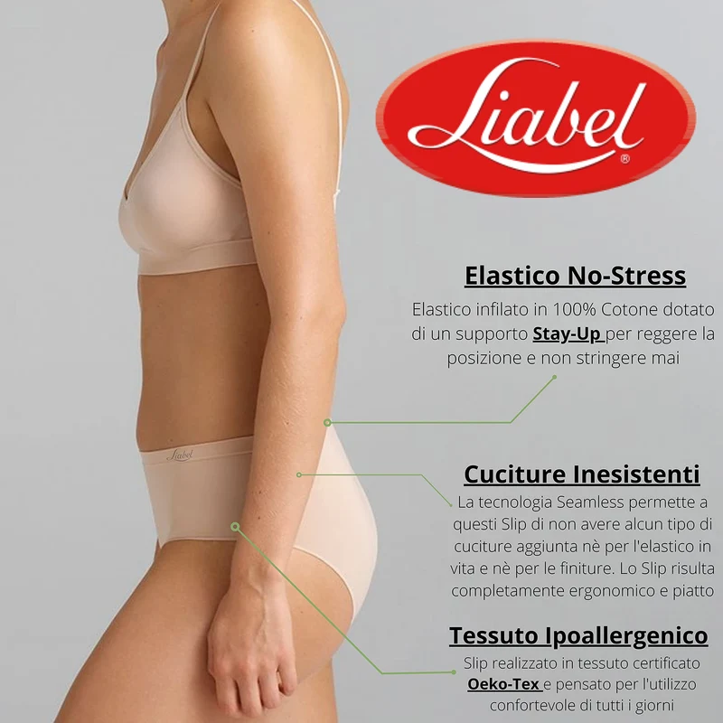 Liabel® 5 Slip Vita Alta Donna Microfibra Manopesca Ultra Morbido Mutande Donna Cotone Vita Alta (2 Nudo 2 Nere 1 Bianco, L/XL)