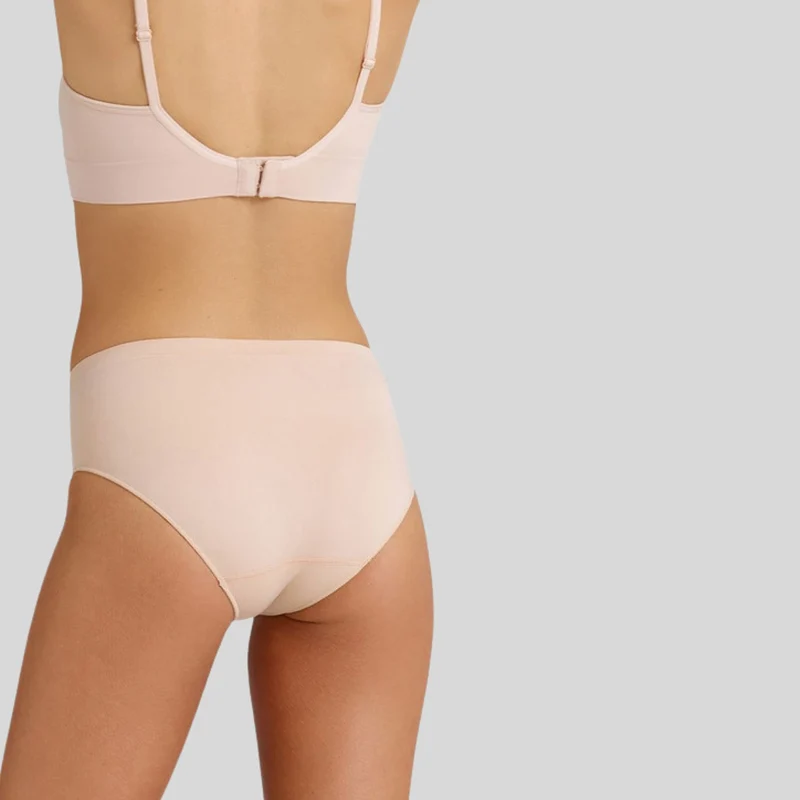 Liabel® 5 Slip Vita Alta Donna Microfibra Manopesca Ultra Morbido Mutande Donna Cotone Vita Alta (2 Nudo 2 Nere 1 Bianco, L/XL)