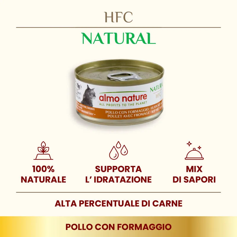 Almo Nature HFC Natural Cats Pollo con Formaggio 70g