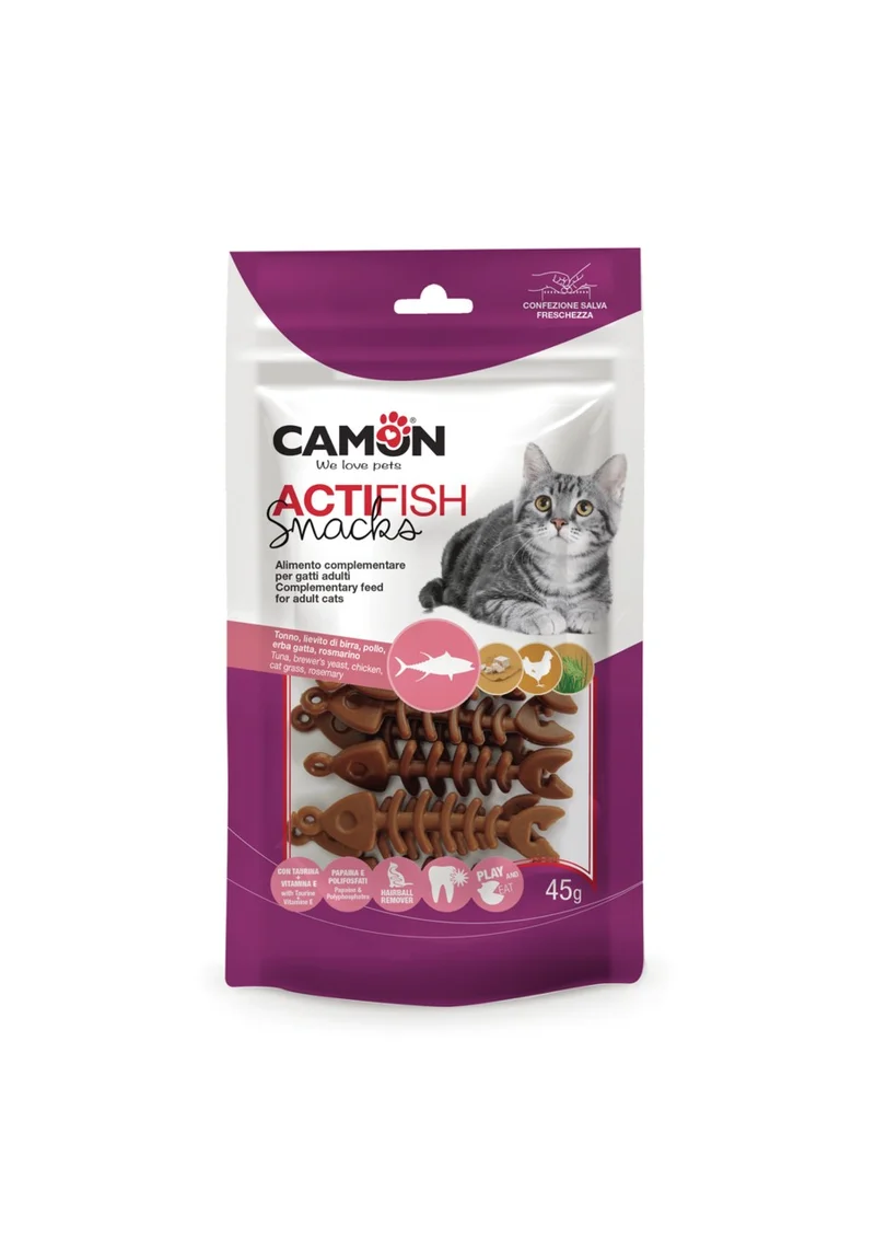 Camon Actifish Snack Tonno e Pollo per Gatti 45g