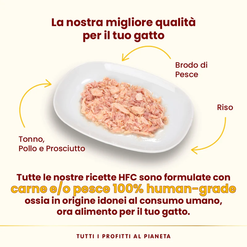 Almo Nature HFC Natural Light Meal Tonno, Pollo e Prosciutto 4x50g