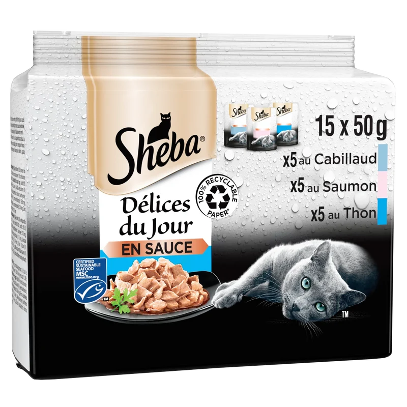 Sheba Délices du Jour Selezione del Mare in Salsa 15X50g