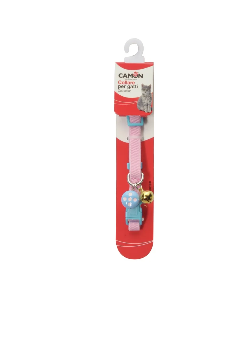 Camon Collare Bicolore Elasticizzato per Gatti con Campanellino