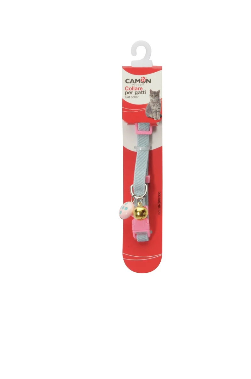 Camon Collare Bicolore Elasticizzato per Gatti con Campanellino