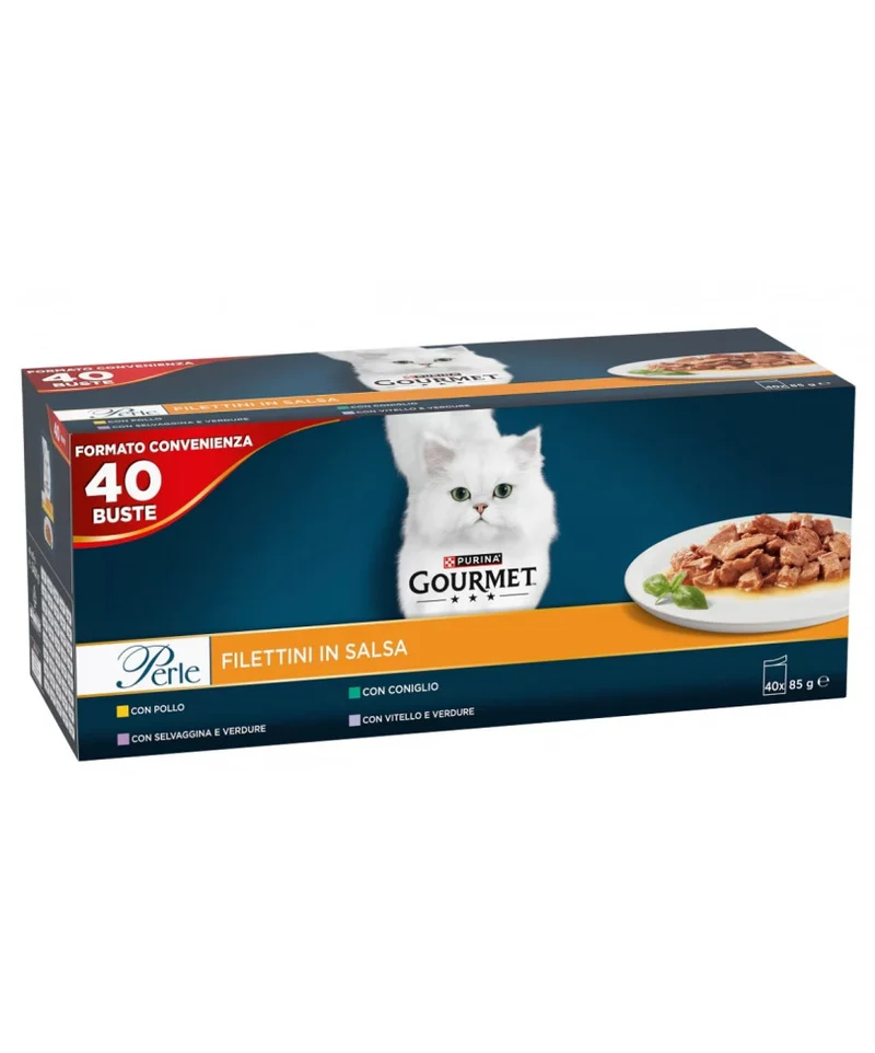 Gourmet Perle 40x85g Pollo, Coniglio, Vitello, Selvaggina