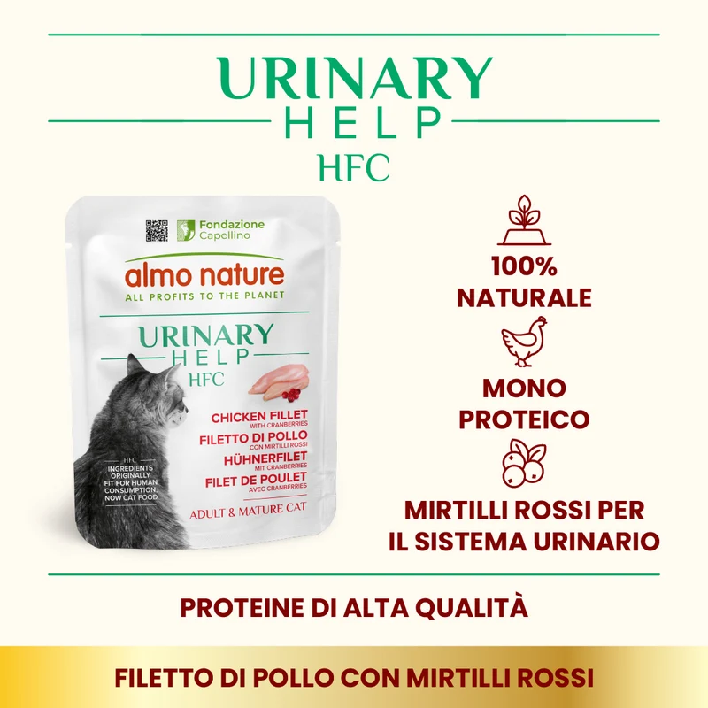 Almo Nature Urinary Help Gatto Pollo Mirtilli 50 g