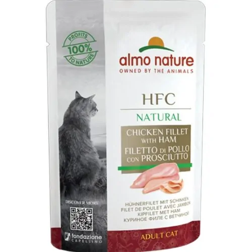 ALMO NATURE HFC Natural Filetto di Pollo con Prosciutto 55g Busta