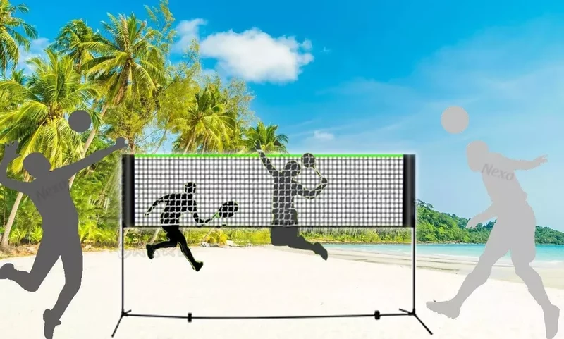 Rete da pallavolo Professionale Rete da Giardino con Pali Altezza regolabile alt