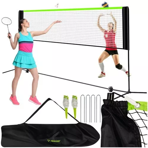 Rete da pallavolo Professionale Rete da Giardino con Pali Altezza regolabile alt