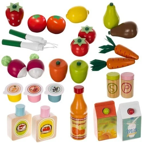 Banco del mercato Giocattolo, Gioco frutta verdura supermercato in Legno per Bambini