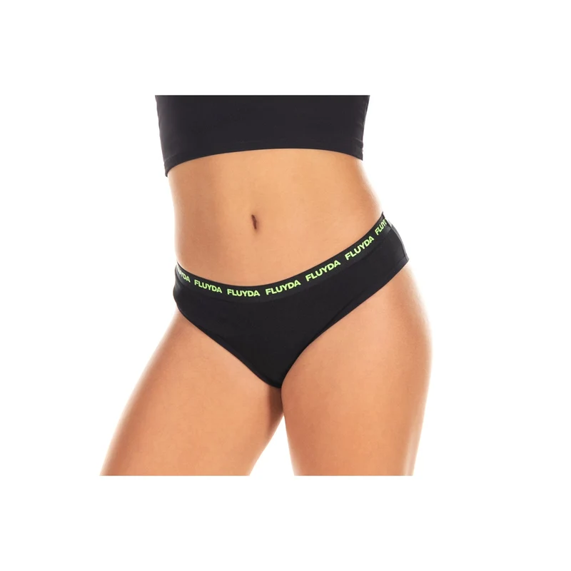 Fluyda Slip Organic Cotton Teen Plus Mutandina Assorbente Nero Taglia 11-12 Anni